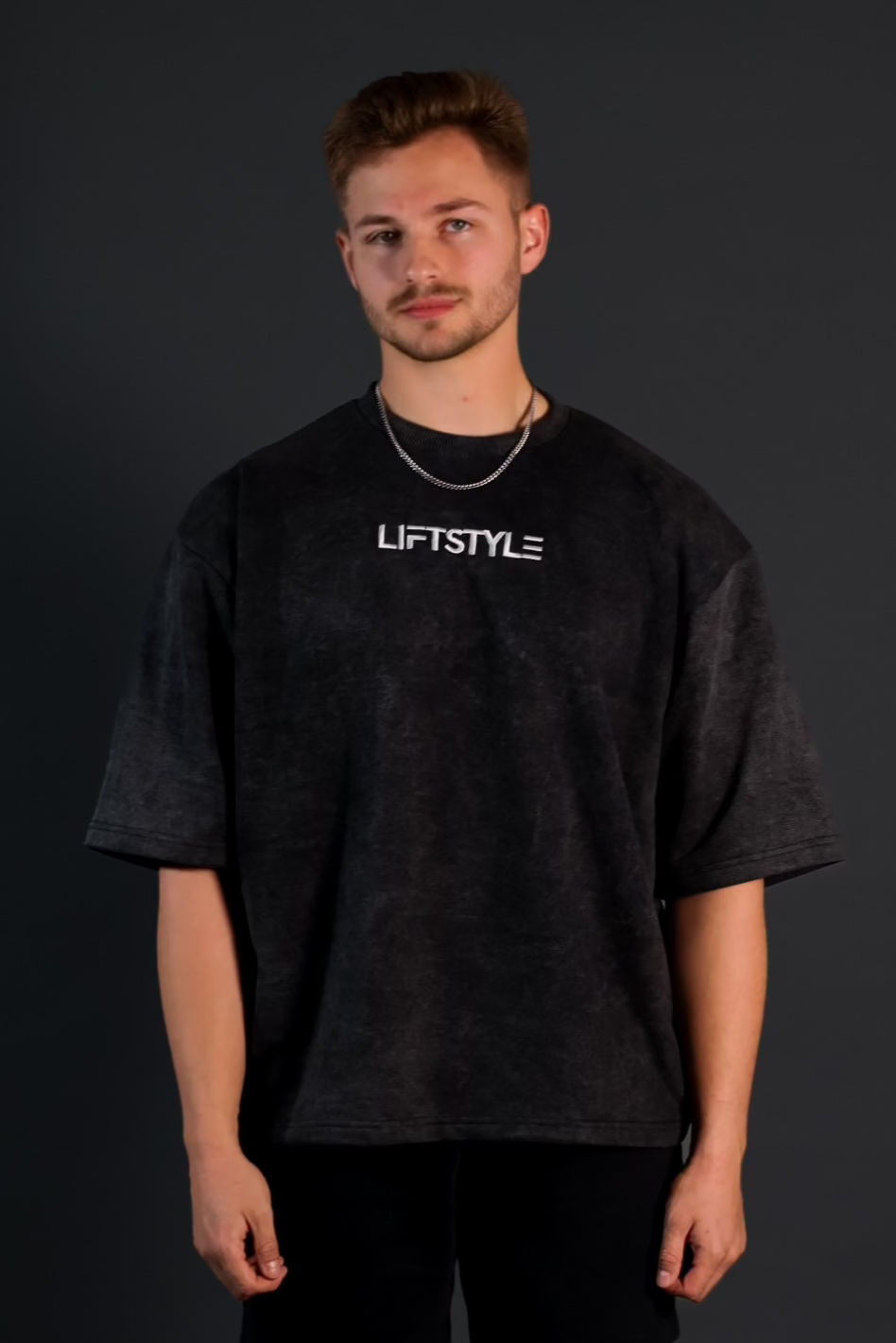 “ESSENTIAL” OVERSIZED TEE (Charcoal)